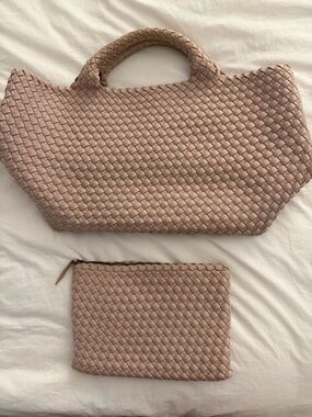 Naghedi St. Barth’s Medium Tote and Pouch - Shell Pink